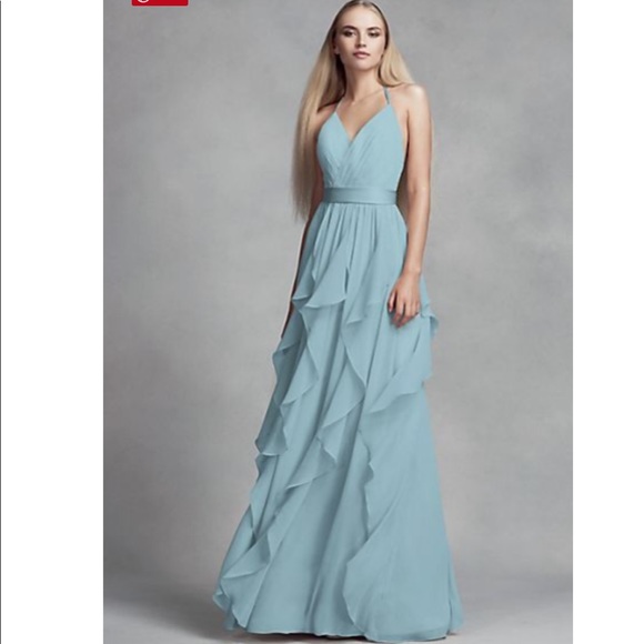 CHIFFON BRIDESMAID DRESS WITH CASCADING SKIRT - Picture 1 of 3